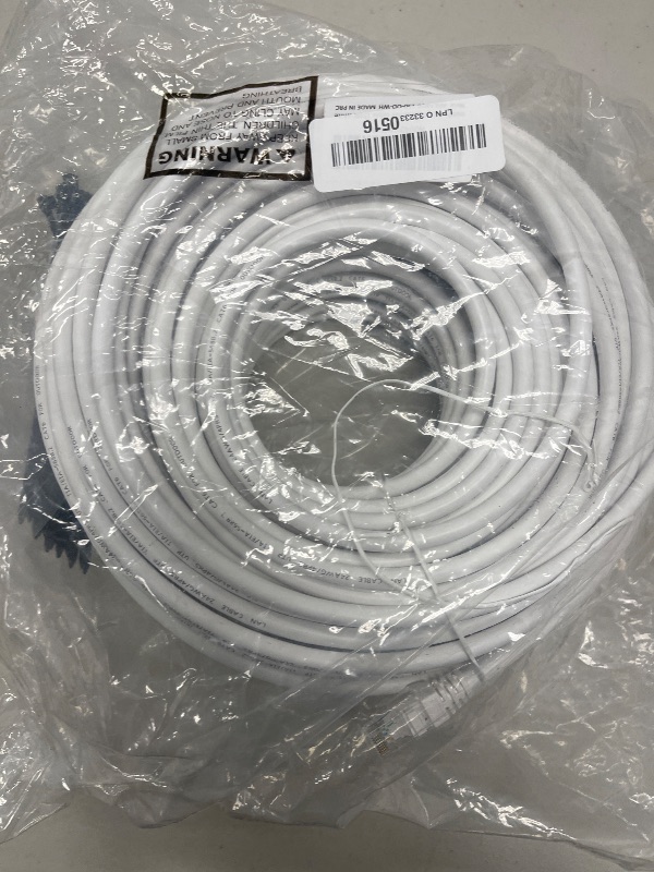 Photo 1 of Adoreen Cat 6 Outdoor Ethernet Cable 150 Ft White, High Speed Heavy Duty Long Internet Network Cable for POE Camera Cat 5 5e RJ45 LAN Patch Cable Cord, Sturdy Waterproof Direct Burial+25 Ties