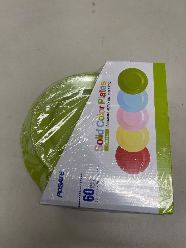 Photo 1 of Plastic Plates Disposable 60 PCS, Heavy Duty 30 Dinner Plates 10.25" and 30 Dessert Plates 7.5" for Party, Green