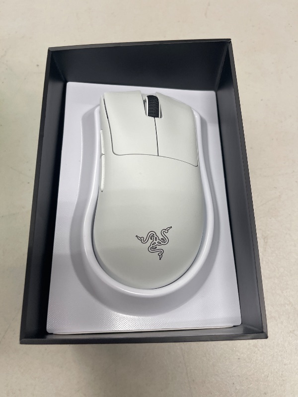 Photo 1 of Razer DeathAdder V3 Pro Wireless Gaming Mouse: 64g Lightweight Ergonomic - 30K DPI Optical Sensor - Gen-3 Optical Switches - 8 Programmable Controls - Up to 90 Hr Battery - White
