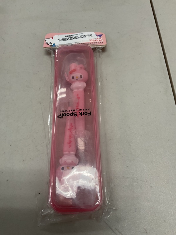 Photo 1 of oneZHI Adorable Kawaii Cat Utensil Set - Stainless Steel Fork and Spoon with Cute Carrying Case - Pink