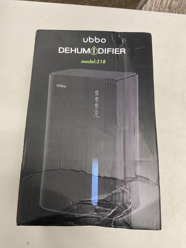 Photo 1 of UBBO Dehumidifiers for Home, 850 sq.ft 95oz Dehumidifier with Drain Hose Timer Sleep Mode Auto-Off 7 Colors Light, Dehumidifier for Bedroom Bathroom Basements RV Black Gold