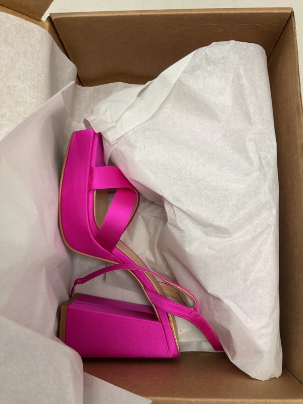 Photo 1 of Jewel Badgley Mischka Womens Rainbow Heeled Sandal, Pink Satin, 7.5 US