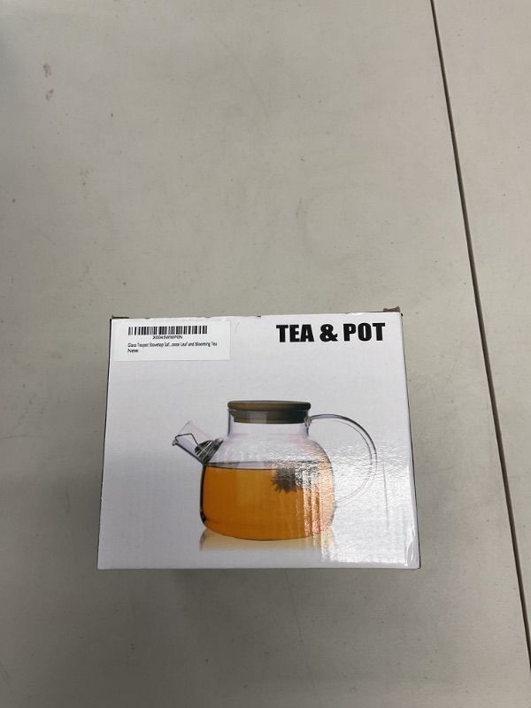 Photo 1 of Generic Glass Teapot Stovetop Safe, 33.8oz/1000ml Clear Teapots with Removable Filter Spout, Teapot for Loose Leaf and Blooming Tea, small, GBWP30001-101