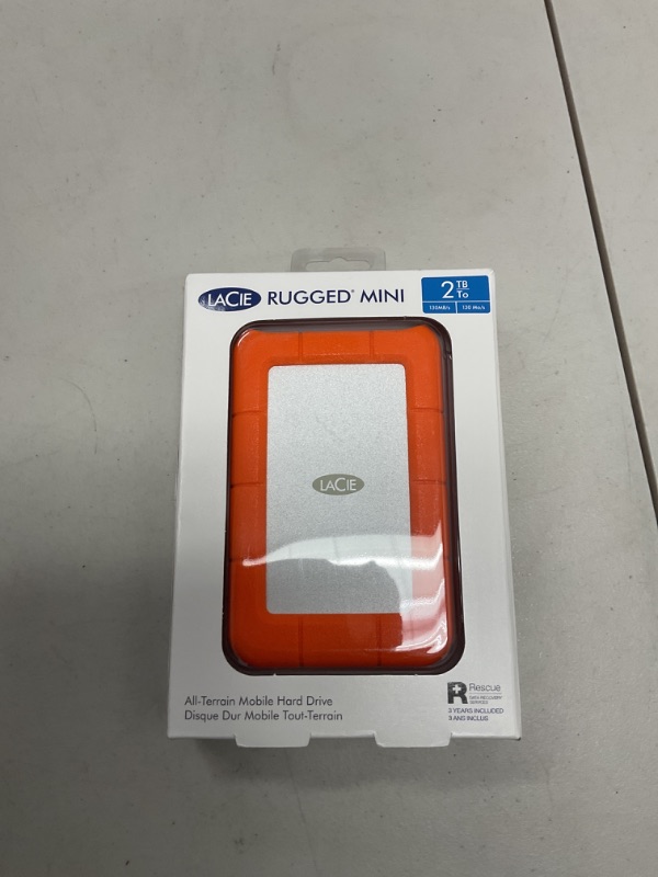 Photo 1 of LaCie Rugged Mini 2TB External Hard Drive Portable HDD - USB 3.0/ 2.0 Compatible
