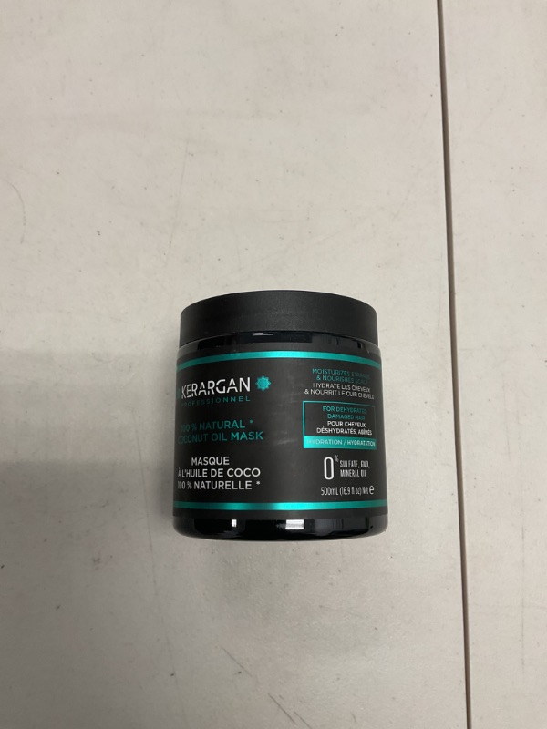 Photo 1 of KERARGAN - Moisturizing Coconut Oil Hair Mask - Intensive Treatment for Dry and Damaged Hair - Deep Hydration - Free of sulfates, GMOs, and mineral oils - 16.9 Fl oz
