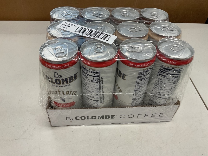 Photo 1 of La Colombe Coffee, Draft Latte Variety Pack, 11 fl oz cans (Pack of 12), Includes Triple Latte, Vanilla Latte & Mocha Latte, Coffeehouse Quality, Ready-to-Drink, On-the-Go