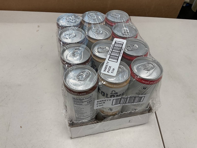 Photo 1 of La Colombe Coffee, Draft Latte Variety Pack, 11 fl oz cans (Pack of 12), Includes Triple Latte, Vanilla Latte & Mocha Latte, Coffeehouse Quality, Ready-to-Drink, On-the-Go