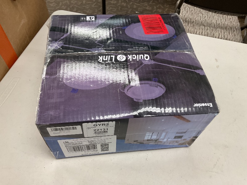 Photo 1 of Ensenior 12 Pack 4 Inch LED Recessed Ceiling Light with Central Junction Box Kit, Dimmable, 2700K-5000K 5CCT, 750LM, 9W 120V, Ultra-Thin Canless Wafer Downlight - ETL & FCC & IC & Damp Rated
