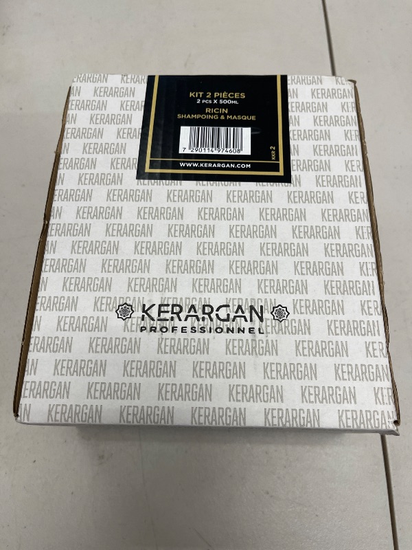 Photo 1 of Kerargan - Anti-Hair Loss Shampoo & Mask Duo with Castor Oil for Dry, Weakened, Lifeless Hair - Boosts Growth - Sulfate-Free, Silicone-Free, GMO-Free - 2x16.9 Fl oz