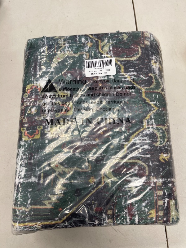 Photo 1 of Area Rugs Modern Neutral Living Room Boho Washable Vintage Dark Green Black 3x5 Non Slip Small Carpet for Nursery Dining Room Bedroom Farmhouse