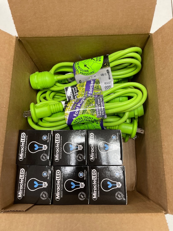 Photo 1 of Miracle LED Single-Socket 6ft Corded Indoor Greenhouse Kit with Blue Spectrum Grow Light Replacing 100W (6-Pack)