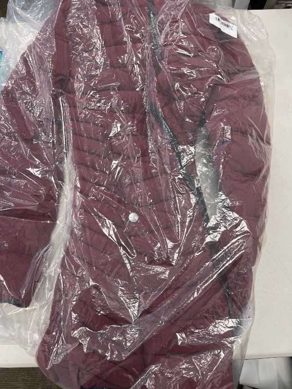 Photo 1 of Nautica Women's 3/4 Stretch Puffer Jacket with Fur Hood and Half Back, Spice SIZE XS