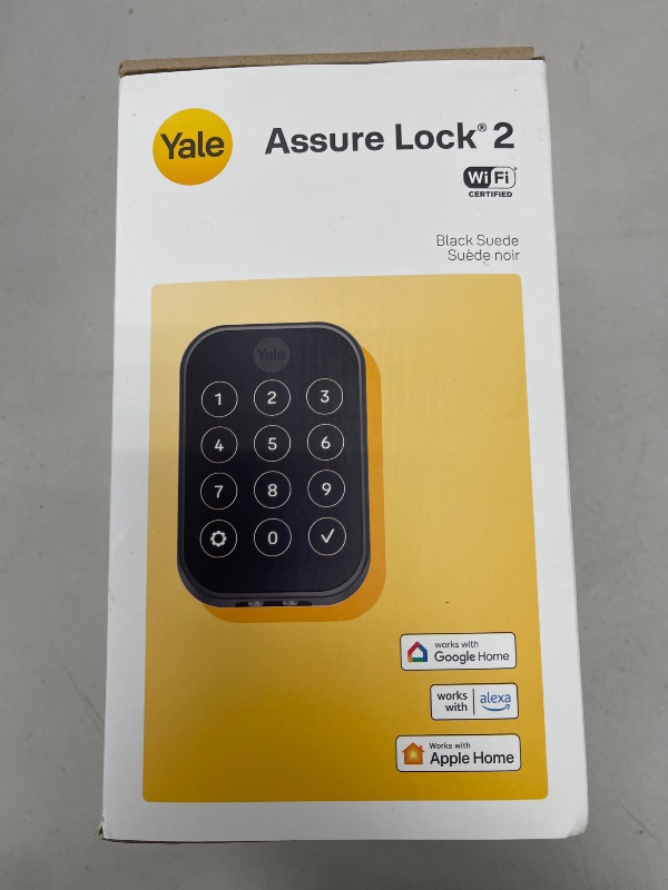 Photo 1 of Yale Assure Lock 2 Deadbolt, Black Suede Smart Keyless Entry Door Lock with Wi-Fi Connected Keypad for Code Entry and Remote Access, YRD450-WF1-BSP