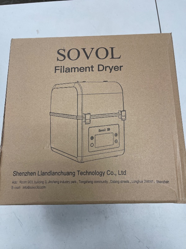 Photo 1 of Sovol Filament Dryer 2025, SH01 Filament Dehydrator 3D Printer Spool Holder with Upgraded Fan, Dry Box for Keeping Filament Dry, Compatible with 1.75mm, 2.85mm PLA PETG TPU ABS
