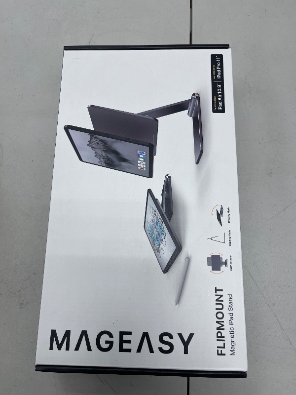 Photo 1 of MAGEASY 2024 iPad Air 11" Adjustable Magnetic Stand | Aircraft-Grade Aluminum Alloy | FlipMount Space Gray