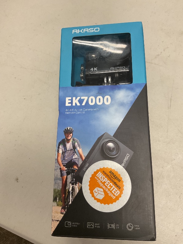 Photo 1 of AKASO EK7000 4K30fps Action Camera with 64GB MicroSDXC U3 Memory Card 131ft Waterproof Camera with EIS 4X Zoom Remote Control Ultra HD 20MP Underwater Camera with Accessories Kit