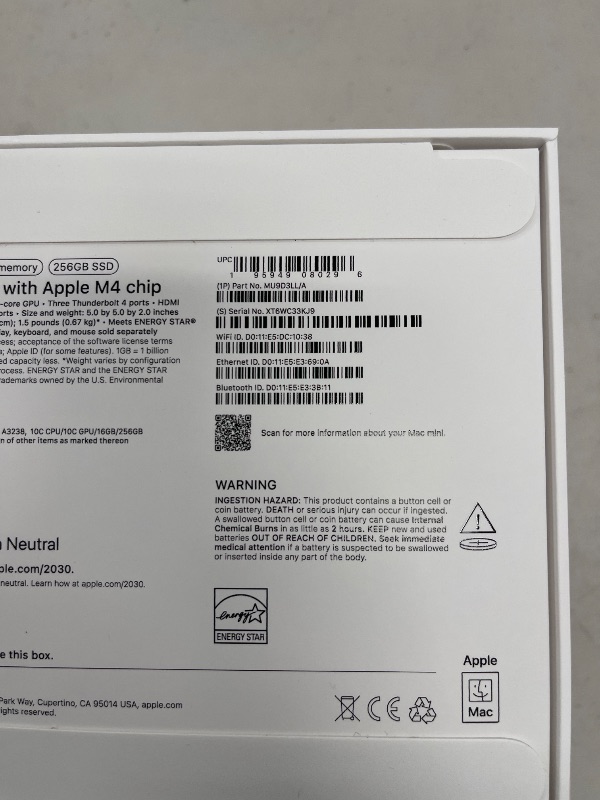 Photo 1 of Apple 2024 Mac mini Desktop Computer with M4 chip with 10?core CPU and 10?core GPU: Built for Apple Intelligence, 16GB Unified Memory, 256GB SSD Storage, Gigabit Ethernet. Works with iPhone/iPad