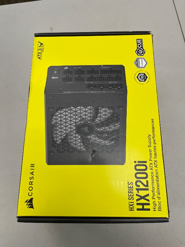 Photo 1 of CORSAIR HX1200i Fully Modular Ultra-Low Noise ATX Power Supply - ATX 3.1 & PCIe 5.1 Compliant - Fluid Dynamic Bearing Fan - CORSAIR iCUE Software Compatible - 80 Plus Platinum Efficiency - Black