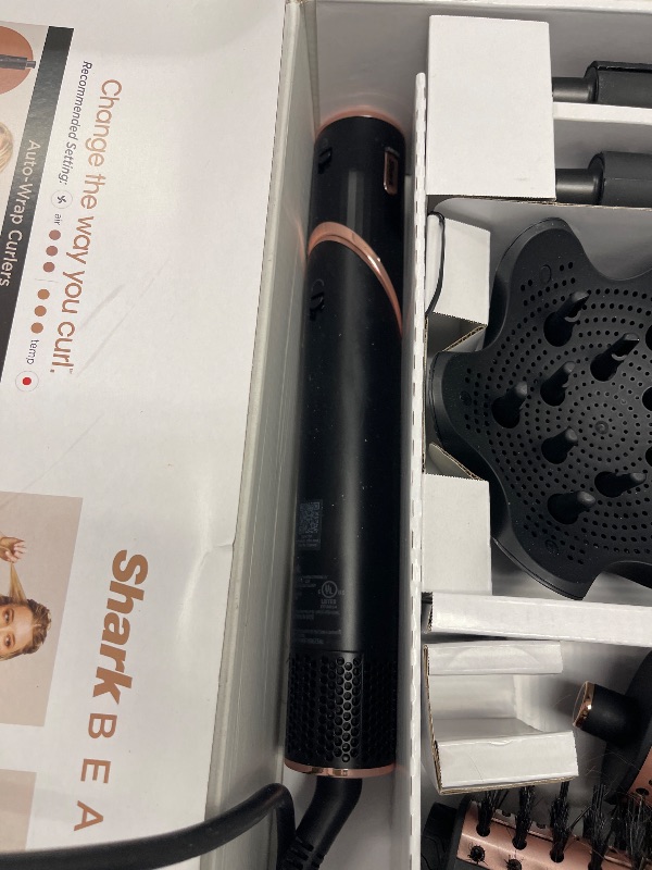 Photo 1 of Shark FlexStyle Hair Dryer & Powerful Styling System with 6-Piece Hair Styling Tools, Paddle Brush, Curl-Defining Hair Diffuser, Auto-Wrap Curlers, Styling Concentrator, Oval Brush &, Black, HD440BK
