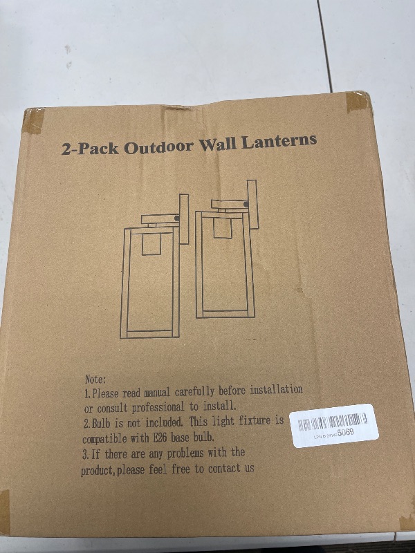 Photo 1 of 2-Pack Outdoor Light Fixtures Wall Mount, Waterproof Exterior Wall Lanterns with Clear Glass, Anti-Rust Outside Black Wall Sconces, Front Porch Lights for House Garage Doorway, Bulbs Not Included