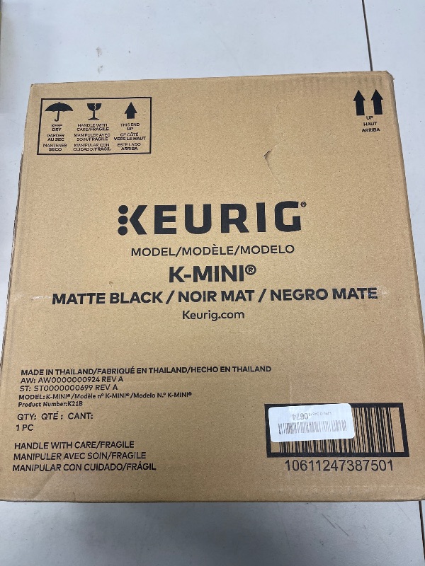 Photo 1 of Keurig K-Mini Single Serve K-Cup Pod Coffee Maker, 6 to 12oz Brew size, with Cord Storage, Perfect for Small Spaces, Black