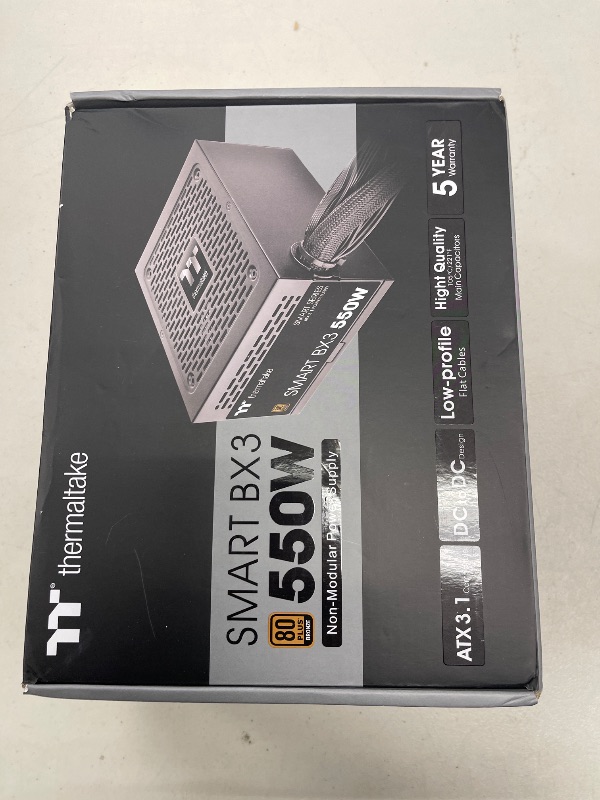 Photo 1 of Thermaltake Smart BX3 550W 80Plus Bronze ATX 3.1 Standard Power Supply; Non-Modular; PS-SPD-0550NNFABU-3; 5 Year Warranty