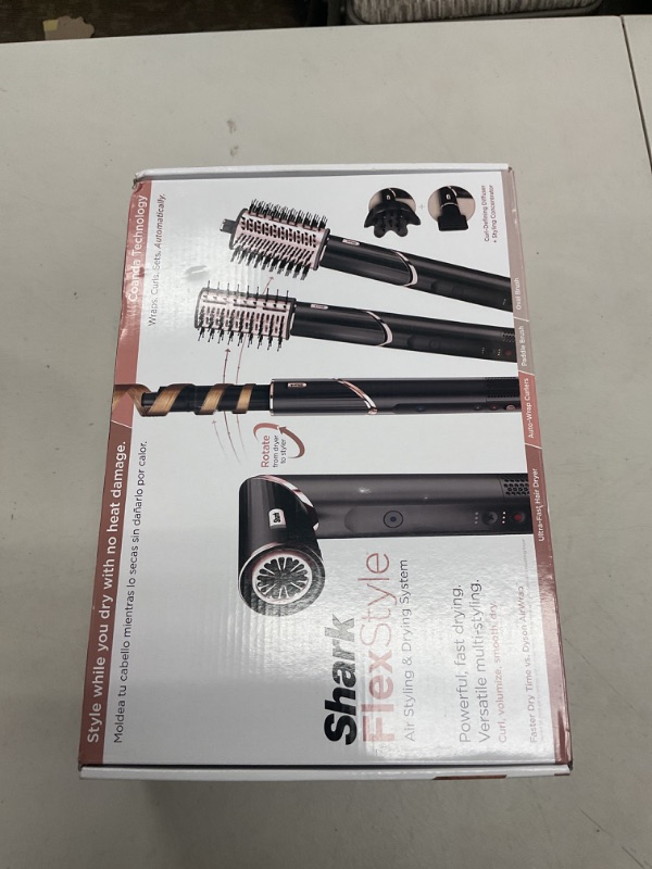 Photo 1 of Shark FlexStyle Hair Dryer & Powerful Styling System with 6-Piece Hair Styling Tools, Paddle Brush, Curl-Defining Hair Diffuser, Auto-Wrap Curlers, Styling Concentrator, Oval Brush &, Black, HD440BK