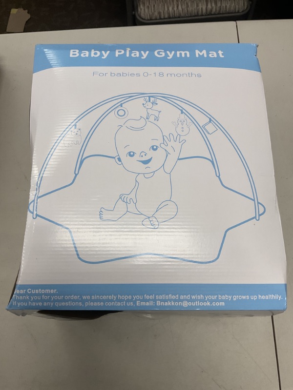 Photo 1 of BNAKKON Oversize Tummy Time Baby Play Mat with 5 Sensory Toys, Winter-Themed Development Mat for Newborn to 18 Months, White