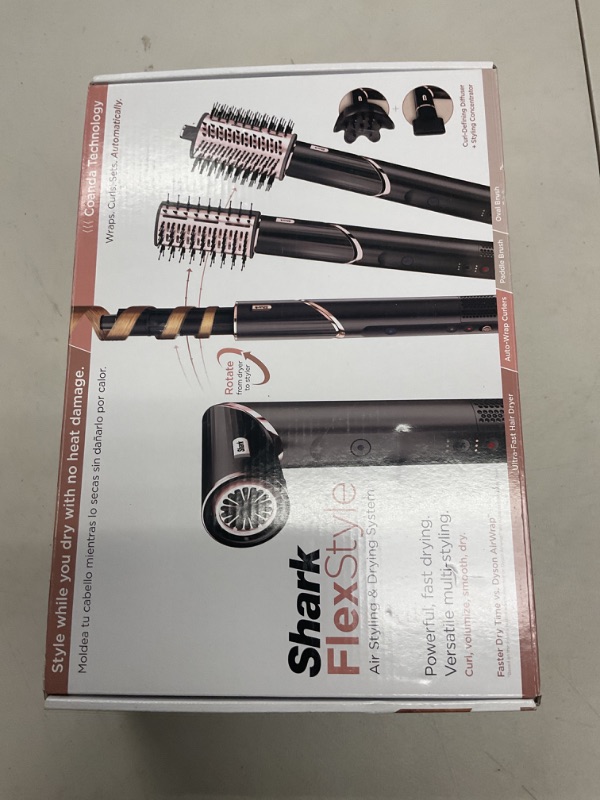 Photo 1 of Shark FlexStyle Hair Dryer & Powerful Styling System with 6-Piece Hair Styling Tools, Paddle Brush, Curl-Defining Hair Diffuser, Auto-Wrap Curlers, Styling Concentrator, Oval Brush &, Black, HD440BK