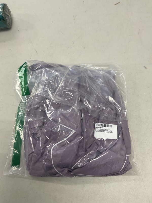 Photo 1 of Pjmlifecoc Women Pajama Set Soft Summer Nightwear Short Sleeve Two Piece Sleepwear Pj Lounge Set Violet SIZE MEDIUM