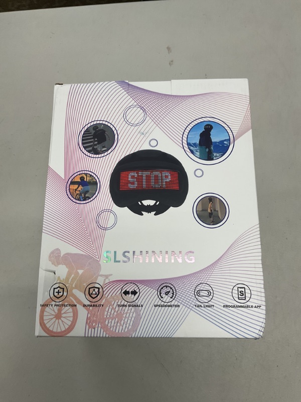 Photo 1 of Adult Bike Helmet with LED Display, Smart Bicycle Helmet with Remote and APP Control, with Turn Signals, DIY Image Function, Speedometer, for Men Women (Black)