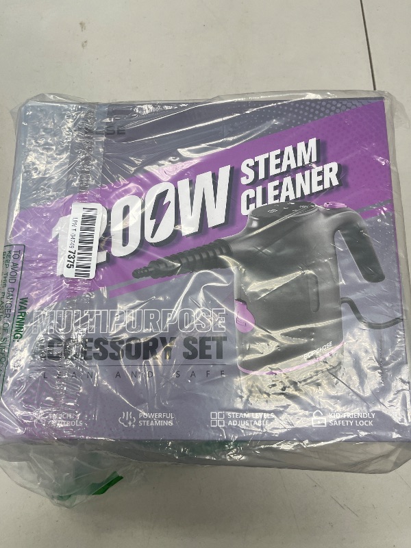 Photo 1 of POPCHOSE Handheld Steam Cleaner for Home, Portable Pressurized Steamer for Cleaning Grout, Surfaces, Bathroom, Couch, 20S Fast Heat Up, 12 Accessories, Steam Adjustable, Safety Lock, Graypurple