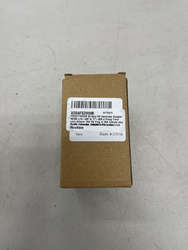 Photo 1 of FROSTYRIDER 30 Amp RV Generator Adapter NEMA L14-30P to TT-30R,4 Prong Twist Lock Adapter 30A RV Plug to 30A Female Plug for RV Generator Camper Caravan Electrical Power Converter, 125/250V