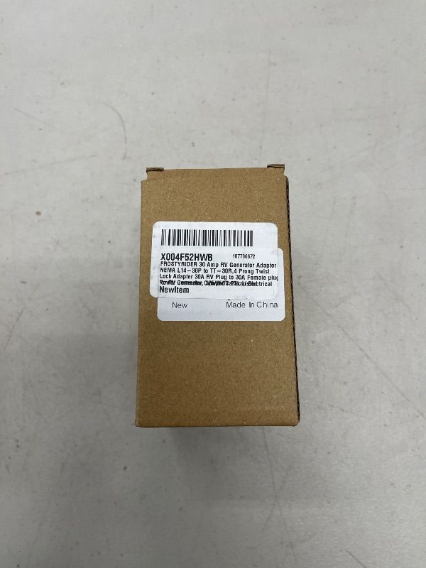 Photo 1 of FROSTYRIDER 30 Amp RV Generator Adapter NEMA L14-30P to TT-30R,4 Prong Twist Lock Adapter 30A RV Plug to 30A Female Plug for RV Generator Camper Caravan Electrical Power Converter, 125/250V