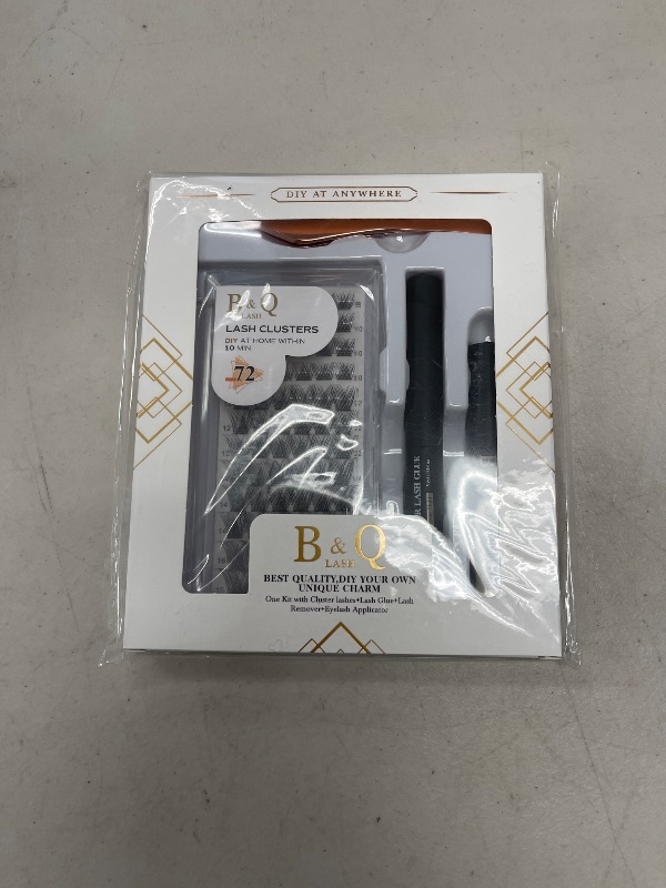 Photo 1 of DIY Lash Extension Kit, B01 D Curl Lash Clusters Individual Eyelashes Cluster at Home False Eyelashes with Applicator Lashes Adhesive Glue Bond & Remover Set-B01