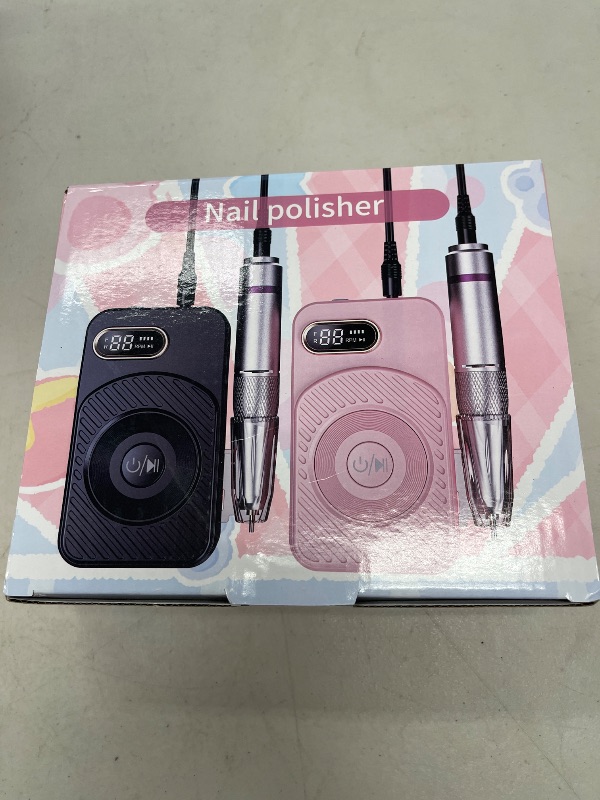Photo 1 of Nail Drill 45000RPM, Rechargeable Nail Drill Cordless, Professional Electric Battery Operated Nail File for Thick Toenails with11 Bits Kit for Manicure Remove Gel Polish