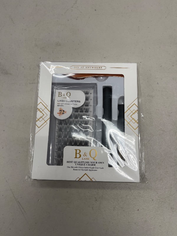 Photo 1 of DIY Lash Extension Kit, B01 D Curl Lash Clusters Individual Eyelashes Cluster at Home False Eyelashes with Applicator Lashes Adhesive Glue Bond & Remover Set-B01