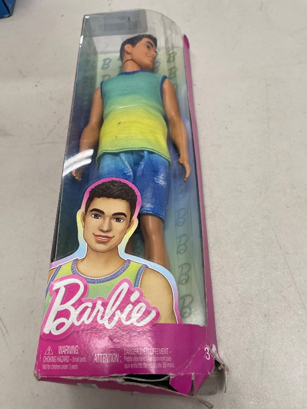 Photo 1 of Barbie Fashionistas Ken Doll #236 with Black Hair, Wearing Blue and Green Ombre Tank with Jean Shorts and Silver Sneakers