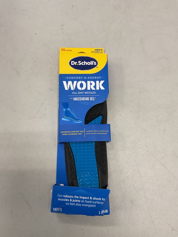 Photo 1 of Dr. Scholl's Work All-Day Superior Comfort Insoles (with) Massaging Gel, Men, 1 Pair, Trim to Fit 8-14