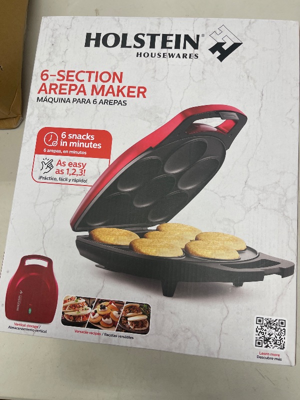 Photo 1 of Holstein Housewares - Non-Stick Omelet & Frittata Maker, Stainless Steel - Makes 2 Individual Portions Quick & Easy (2 Section, Red)
