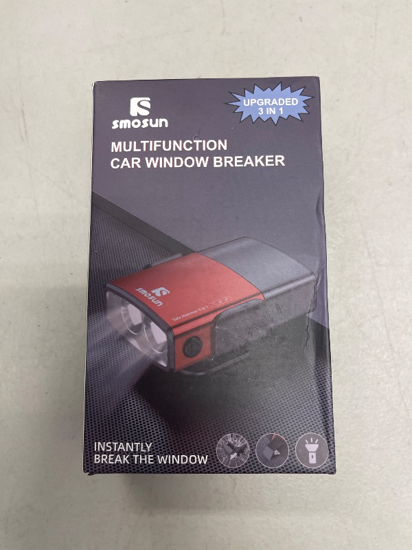 Photo 1 of smosun Window Breaker - Upgraded Safe Hammer Glass Breaker Under Water, Car Hammer Seatbelt Cutter Window Breaker Emergency Escape Tool, 3 in 1 Glass Breaker for New Cars (Red 2PCS)