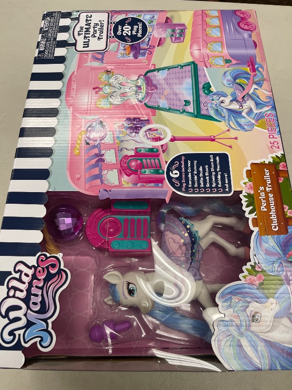 Photo 1 of Wild Manes Horse Toys Perla's Clubhouse Trailer Playset with Perla Horse Doll Figure, with Over 25 Interactive Features