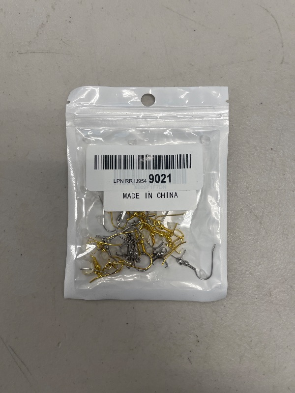 Photo 1 of 20pcs Stainless Steel Earring Hooks with Pendant Clasp Ear Wire Buckle Fish Hooks and 20pcs Earring Stoppers for Crafts DIY Jewelry Making