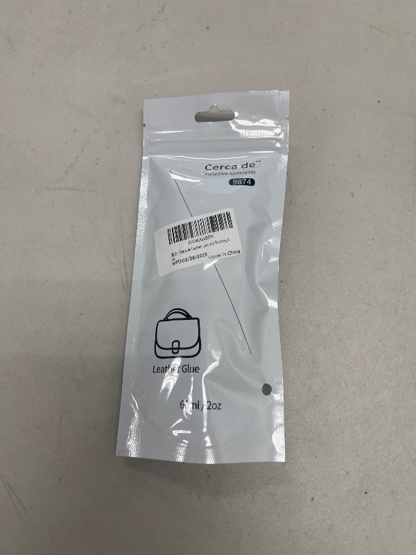 Photo 1 of Cerca de Leather Glue,Adhesive Clear Color,Permanent? Strong, Waterproof?for Sofas, Car Seats, Purses, Leather Restoration and Bonding, 2 oz.