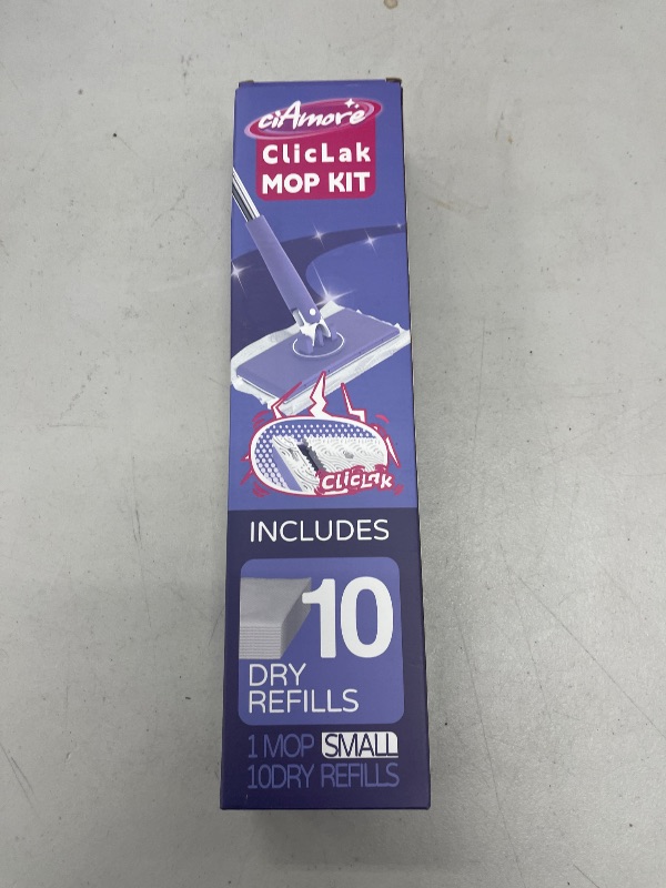 Photo 1 of ClicLak Mini Sweeper, Instantly Attach & Remove Cloth Without Touch, Small Clamp Clip Duster with 10 Cleaning Pads, Dry and Wet Easy Use for Kitchen Bathroom Wall Mirrors