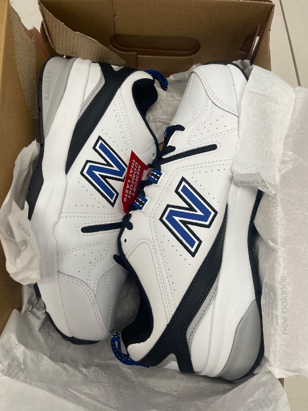 Photo 1 of New Balance Men's 608 V5 Casual Comfort Cross Trainer, White/Team Royal, 7 X-Wide