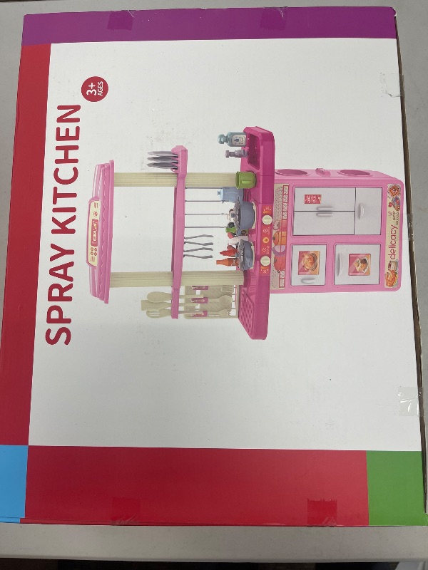Photo 1 of JUKUDAHU Pretend Play Kitchen Toys for Kid Age 3 4 5 6 7 - Double Sided Kitchen Appliance with Toy Accessories for Girls, Cooking Toys for Kids Ages 3, Gifts Toy for 3 4 5 6 Years Old Girls (Large)