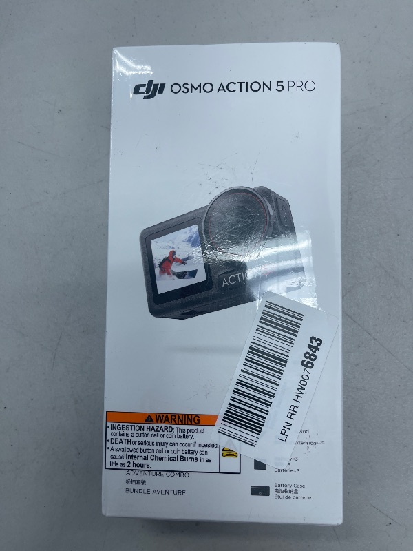 Photo 1 of DJI Osmo Action 5 Pro Adventure Combo, Action Camera 4K with 1/1.3" Sensor, 12h Extended Battery Life with 3 Batteries, Stabilization, Dual OLED Touchscreens, Mini Action Camera for Travel, Vlog