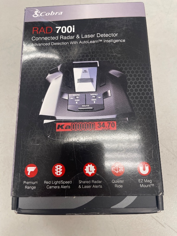 Photo 1 of Cobra - RAD 700i Radar Detector, works with Apple CarPlay/Android Auto - Black