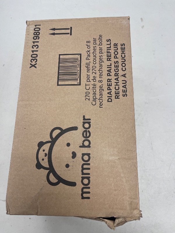 Photo 1 of Amazon Brand - Mama Bear Diaper Pail Refills for Genie Pails, Unscented, 2160 Count (8 Packs of 270)